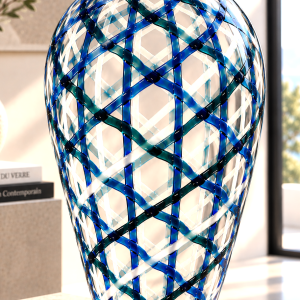 Vase Grillage Bleu et miel