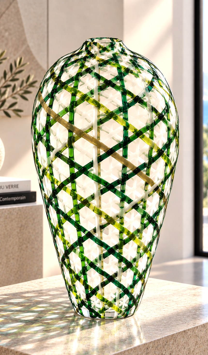 Vase grillage vert & miel-1093€