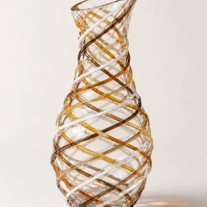 vase filature miel et blanc