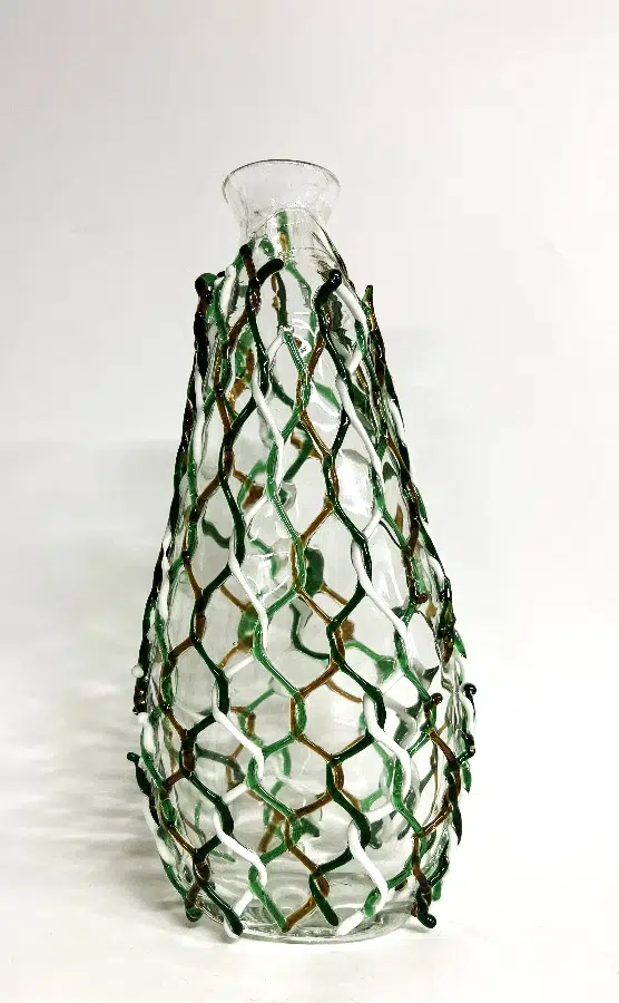 vase verre tissé